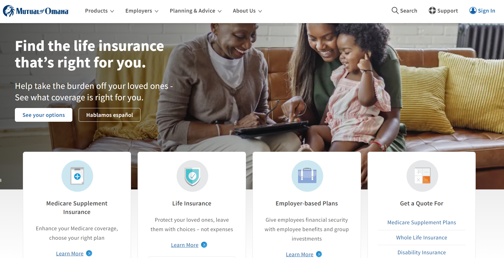 Mutual of Omaha Homepage: best life insurance for felons